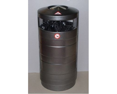 Цилиндрическая урна для мусора с пепельницей 70 литров